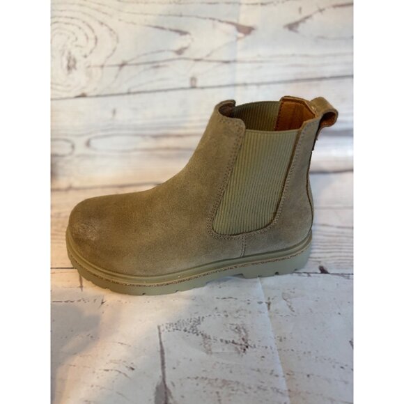 Birkenstock Womens Suede Chelsea Boots Size 37 Highwood Taupe Slip-On Ankle Styl - Picture 4 of 12